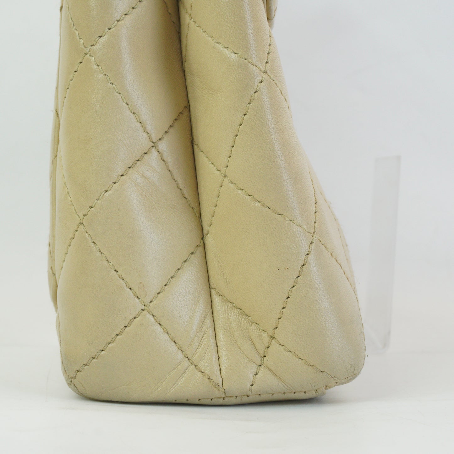 Chanel Vintage Kelly Top Handle Beige Bag GHW Medium