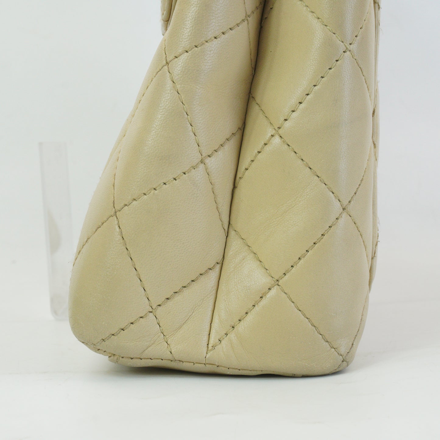 Chanel Vintage Kelly Top Handle Beige Bag GHW Medium