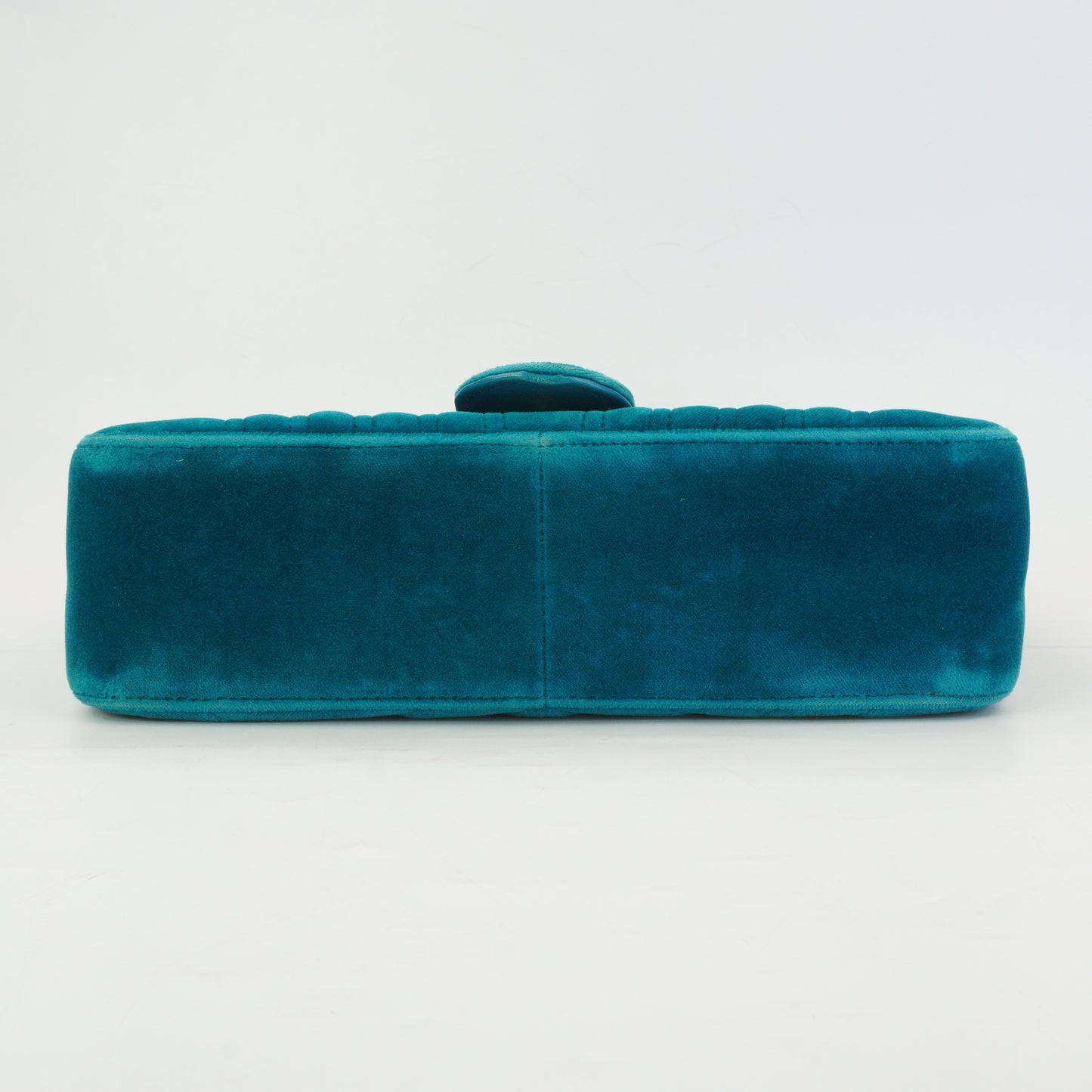 Gucci GG Marmont Matelasse Velvet Shoulder Bag Petrol Blue  GHW Small