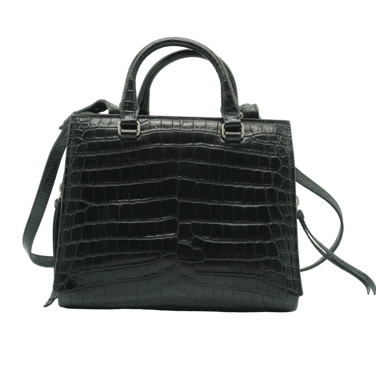 YSL	East Side Crocodile Black Small SHW
