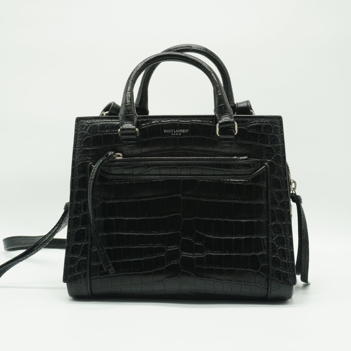 YSL	East Side Crocodile Black Small SHW