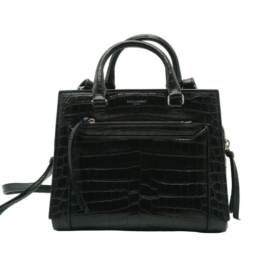 YSL	East Side Crocodile Black Small SHW