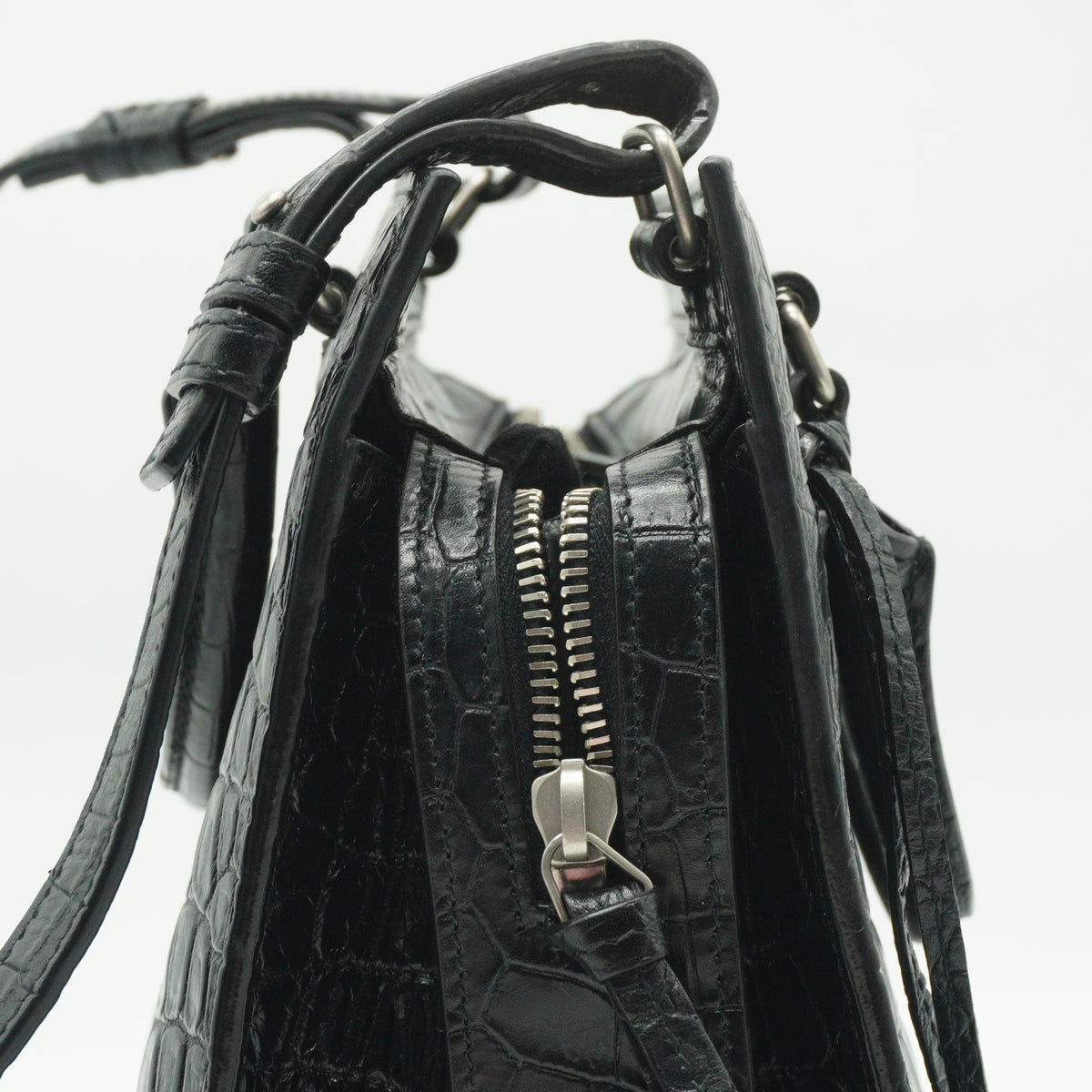 YSL	East Side Crocodile Black Small SHW