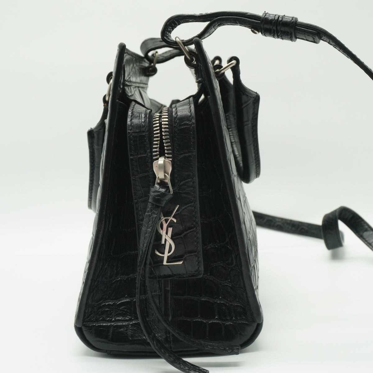 YSL	East Side Crocodile Black Small SHW