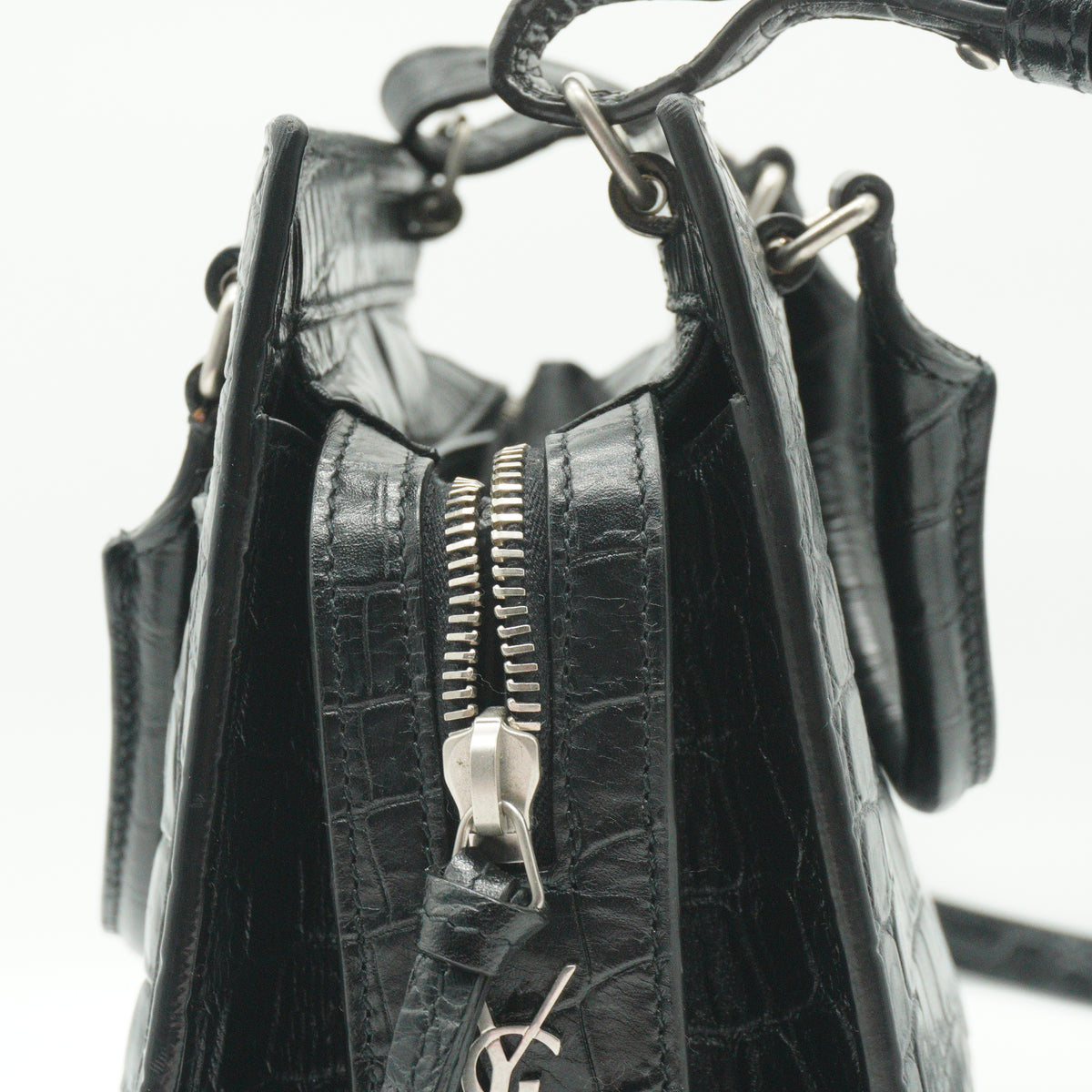 YSL	East Side Crocodile Black Small SHW