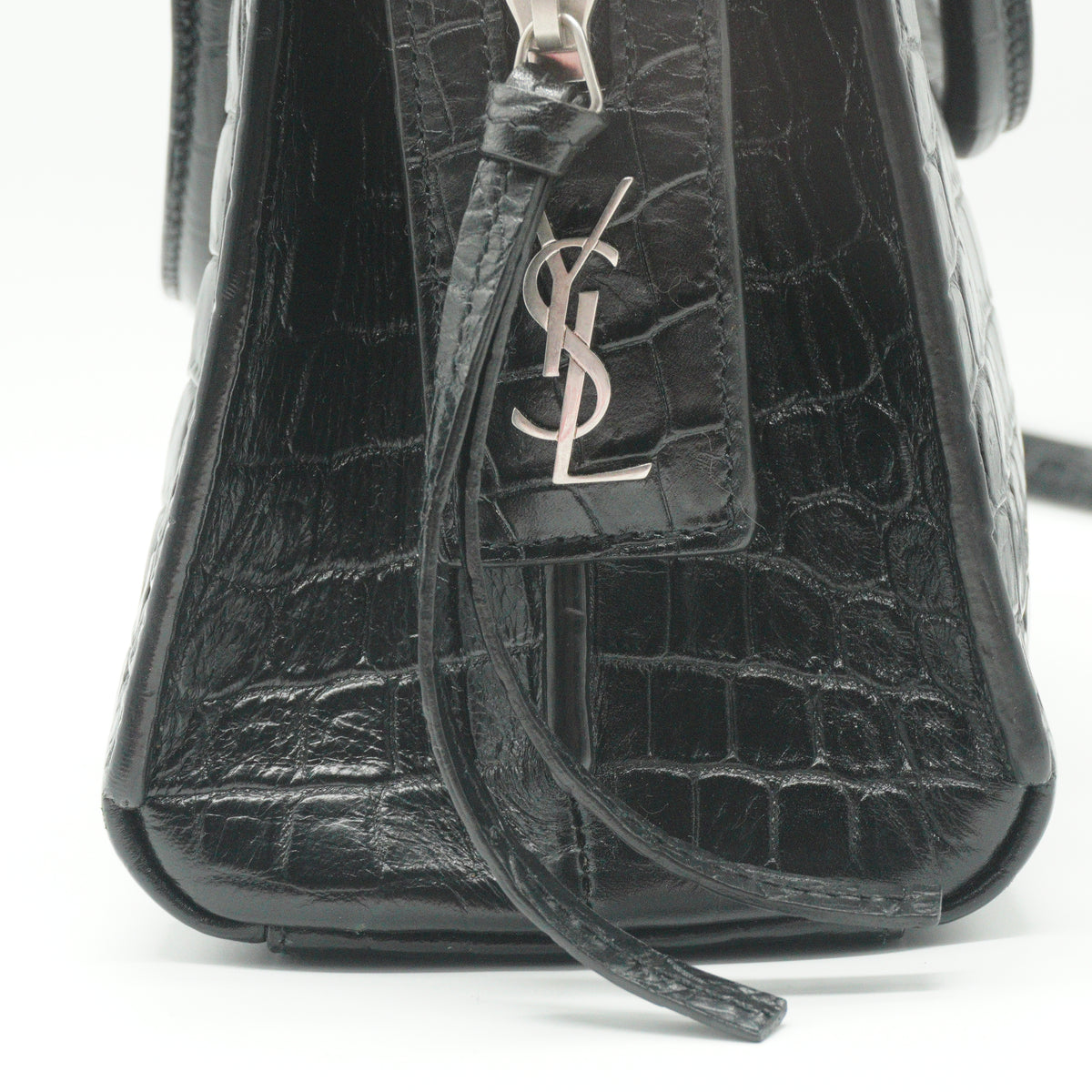 YSL	East Side Crocodile Black Small SHW
