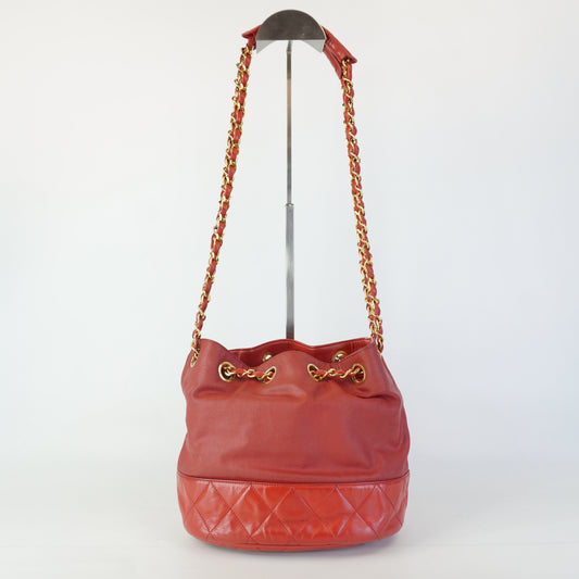 Chanel Red Bucket Bag