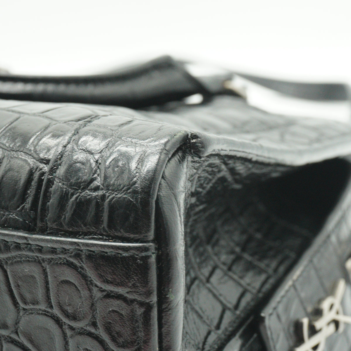 YSL	East Side Crocodile Black Small SHW