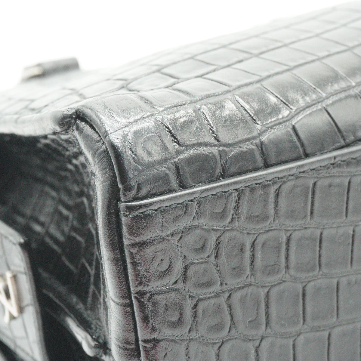 YSL	East Side Crocodile Black Small SHW