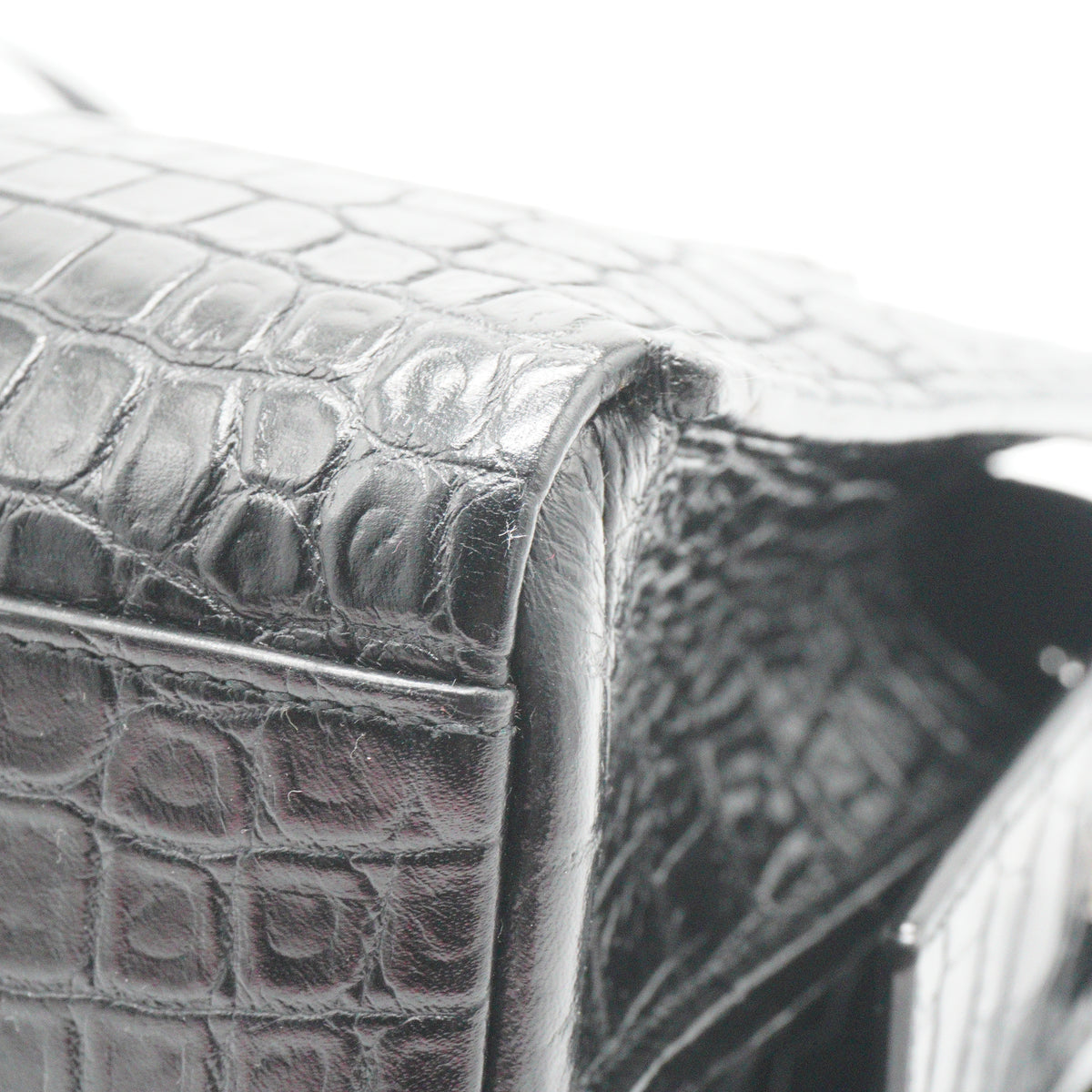 YSL	East Side Crocodile Black Small SHW
