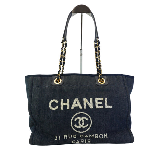 Chanel Deauville Denim Tote GHW Medium
