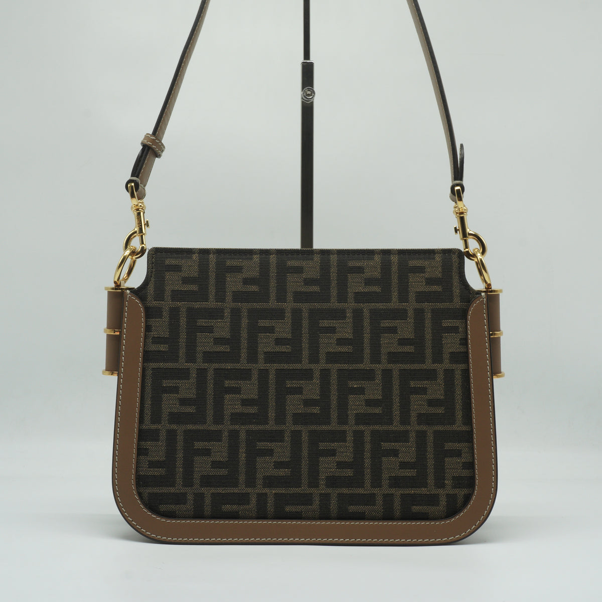 Fendi Brown FF Zucca Canvas Touch Shoulder Bag GHW Small