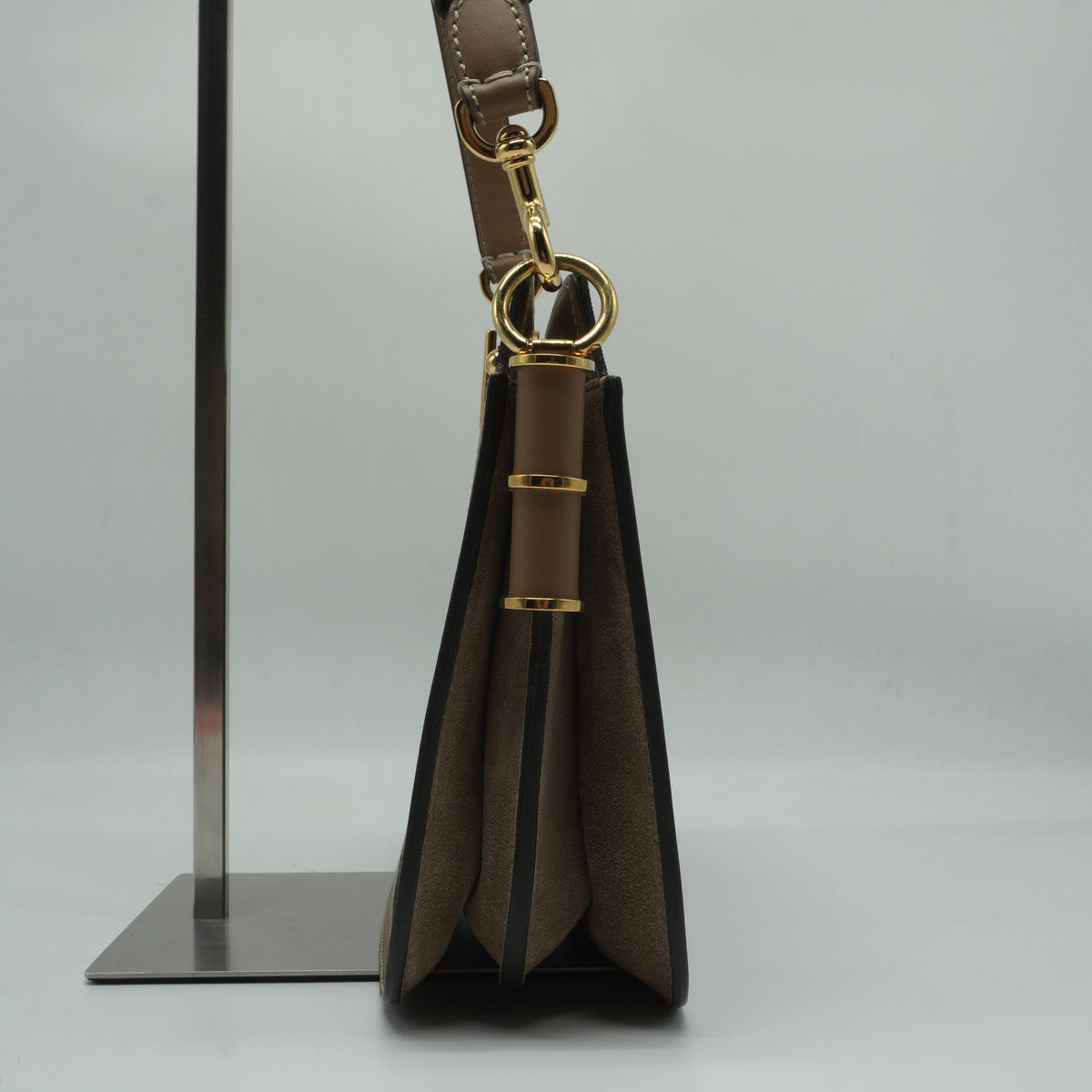 Fendi Brown FF Zucca Canvas Touch Shoulder Bag GHW Small