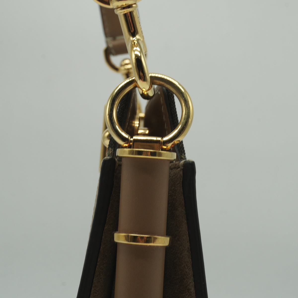 Fendi Brown FF Zucca Canvas Touch Shoulder Bag GHW Small