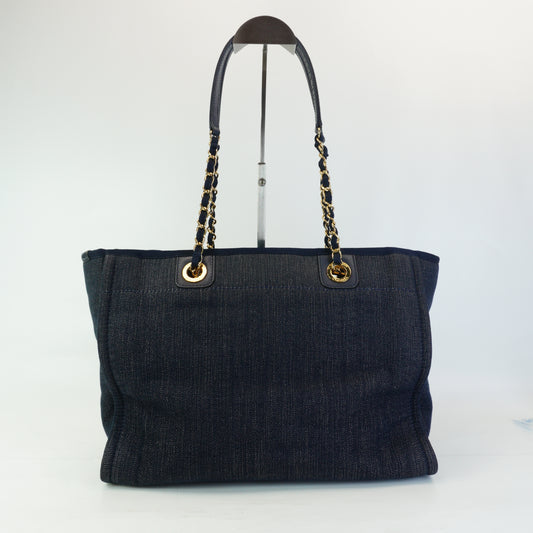Chanel Deauville Denim Tote GHW Medium