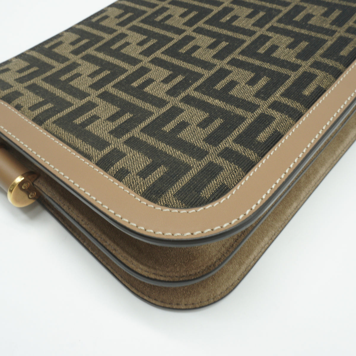 Fendi Brown FF Zucca Canvas Touch Shoulder Bag GHW Small