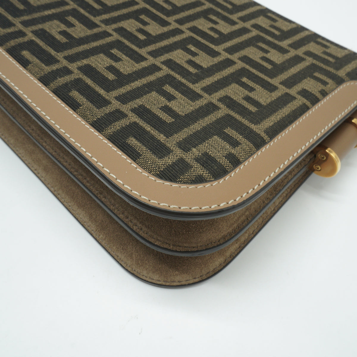 Fendi Brown FF Zucca Canvas Touch Shoulder Bag GHW Small