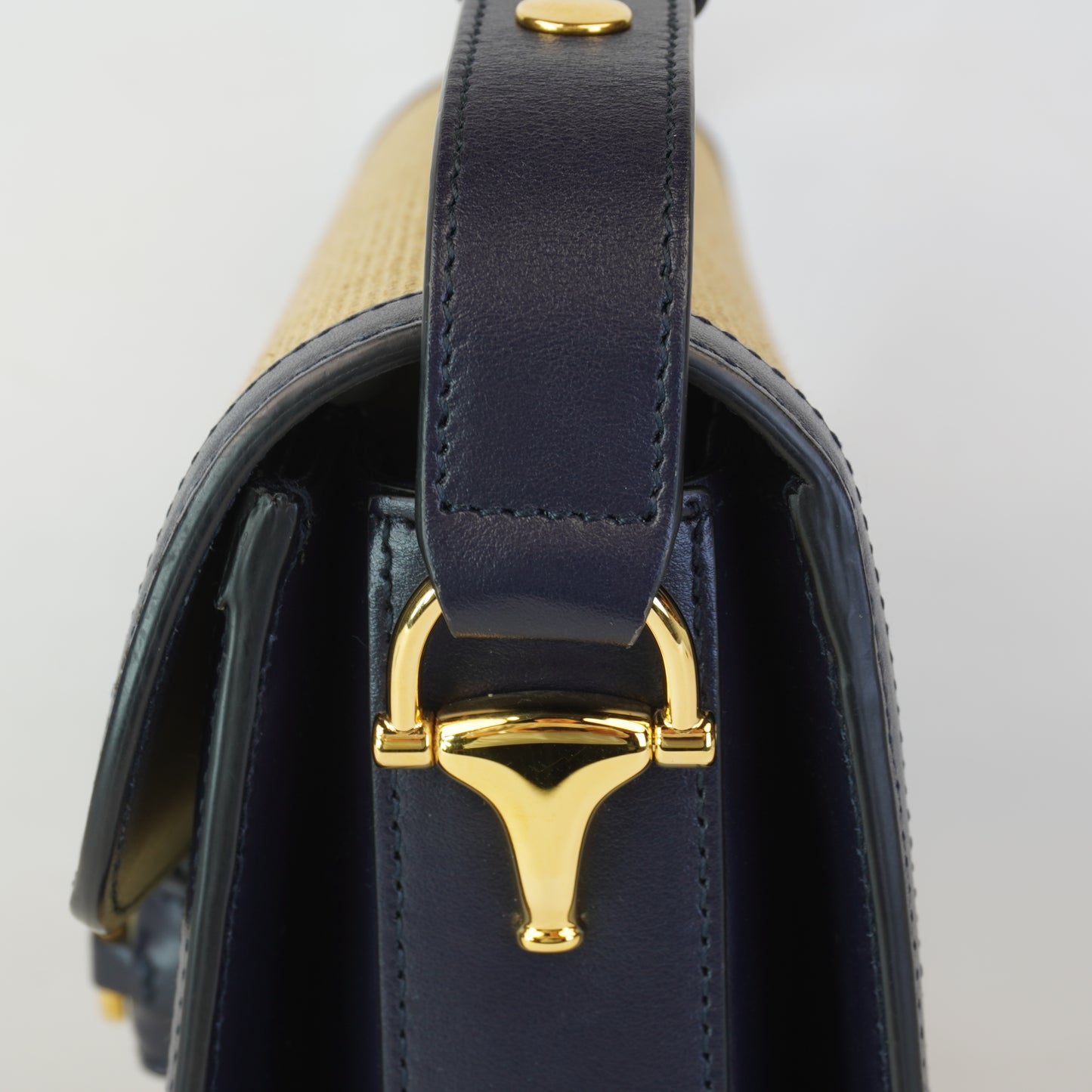 Gucci Horsebit 1955 Beige/Navy Blue