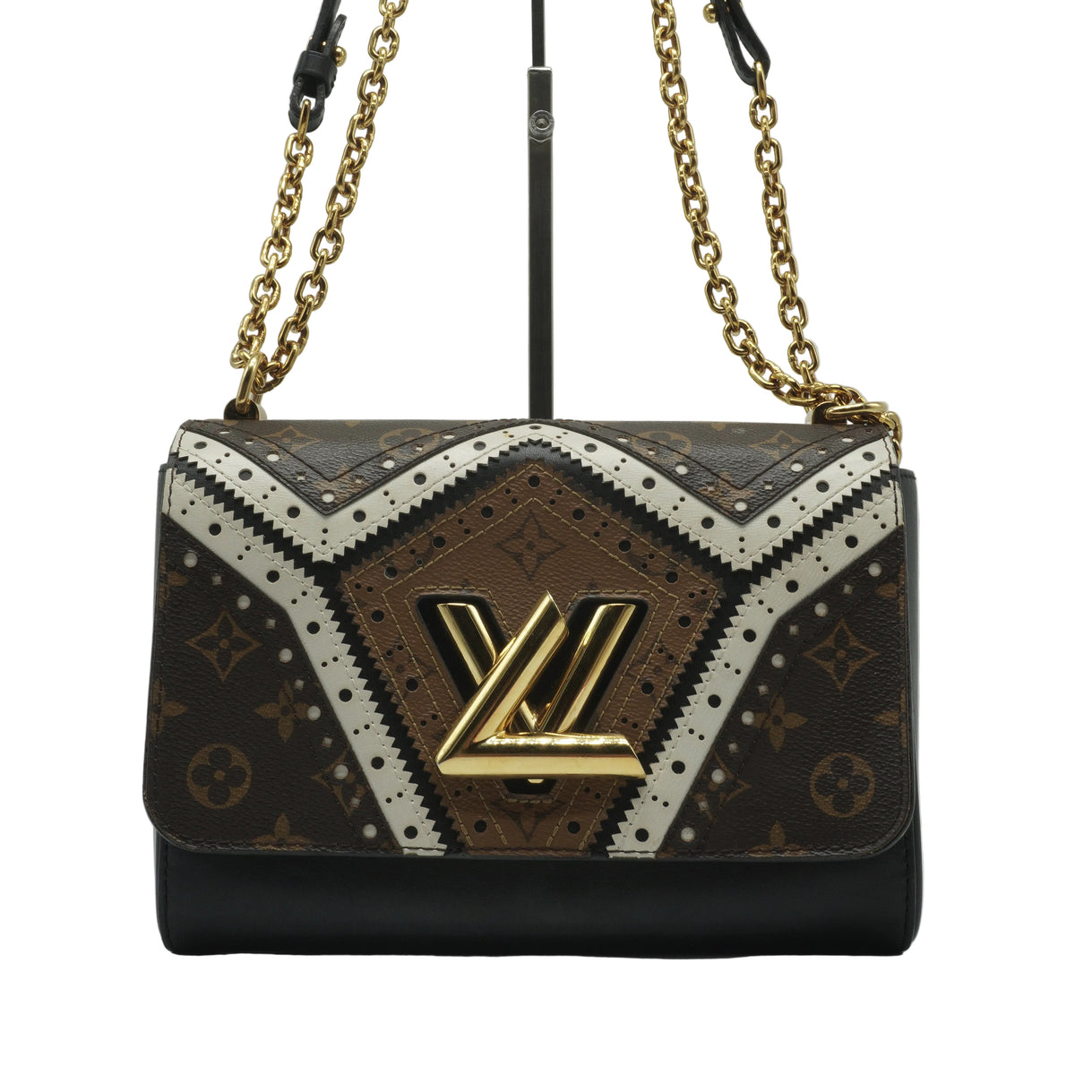 Louis Vuitton	Twist Handbag Limited Edition Brogue Reverse Monogram Canvas and Leather MM GHW