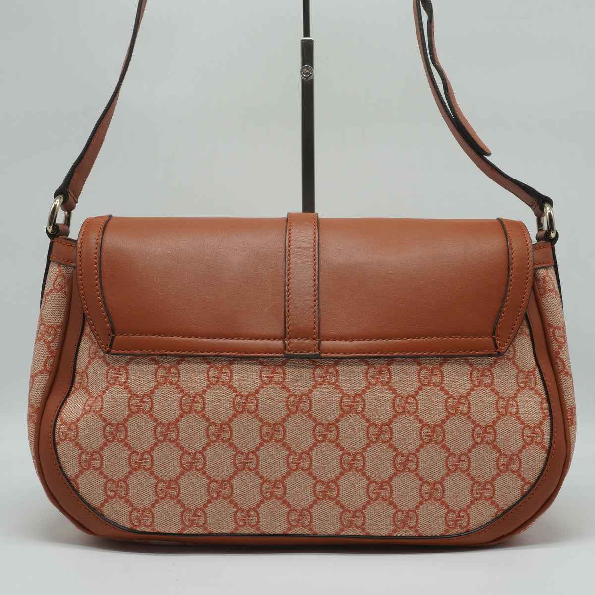 Gucci GG Supreme Stirrup Crossbody Bag Large SHW