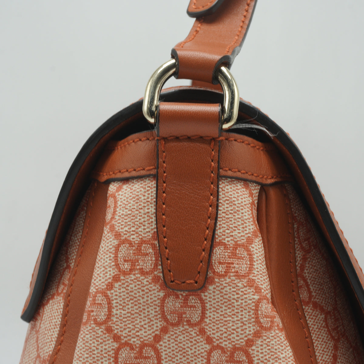 Gucci GG Supreme Stirrup Crossbody Bag Large SHW