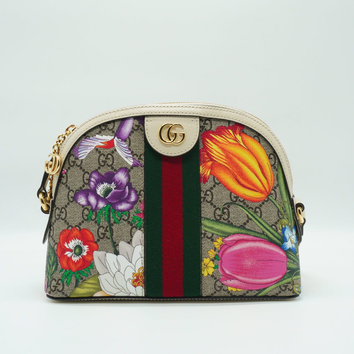 Gucci	Ophidia Flora Small GG Supreme Dome Shoulder  Bag Small