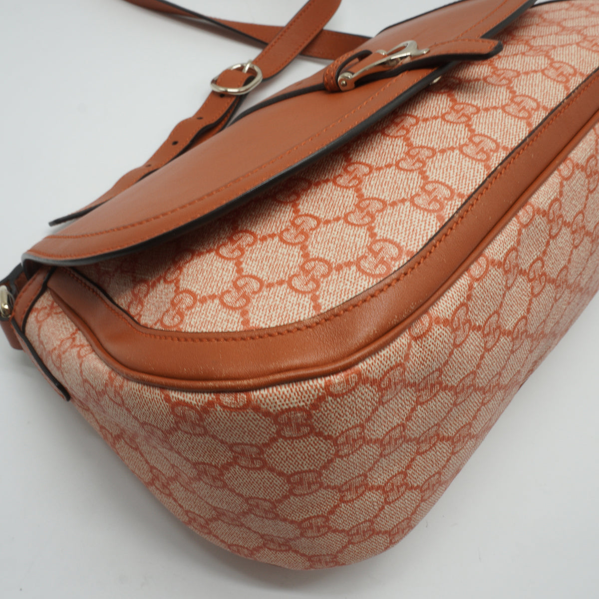 Gucci GG Supreme Stirrup Crossbody Bag Large SHW