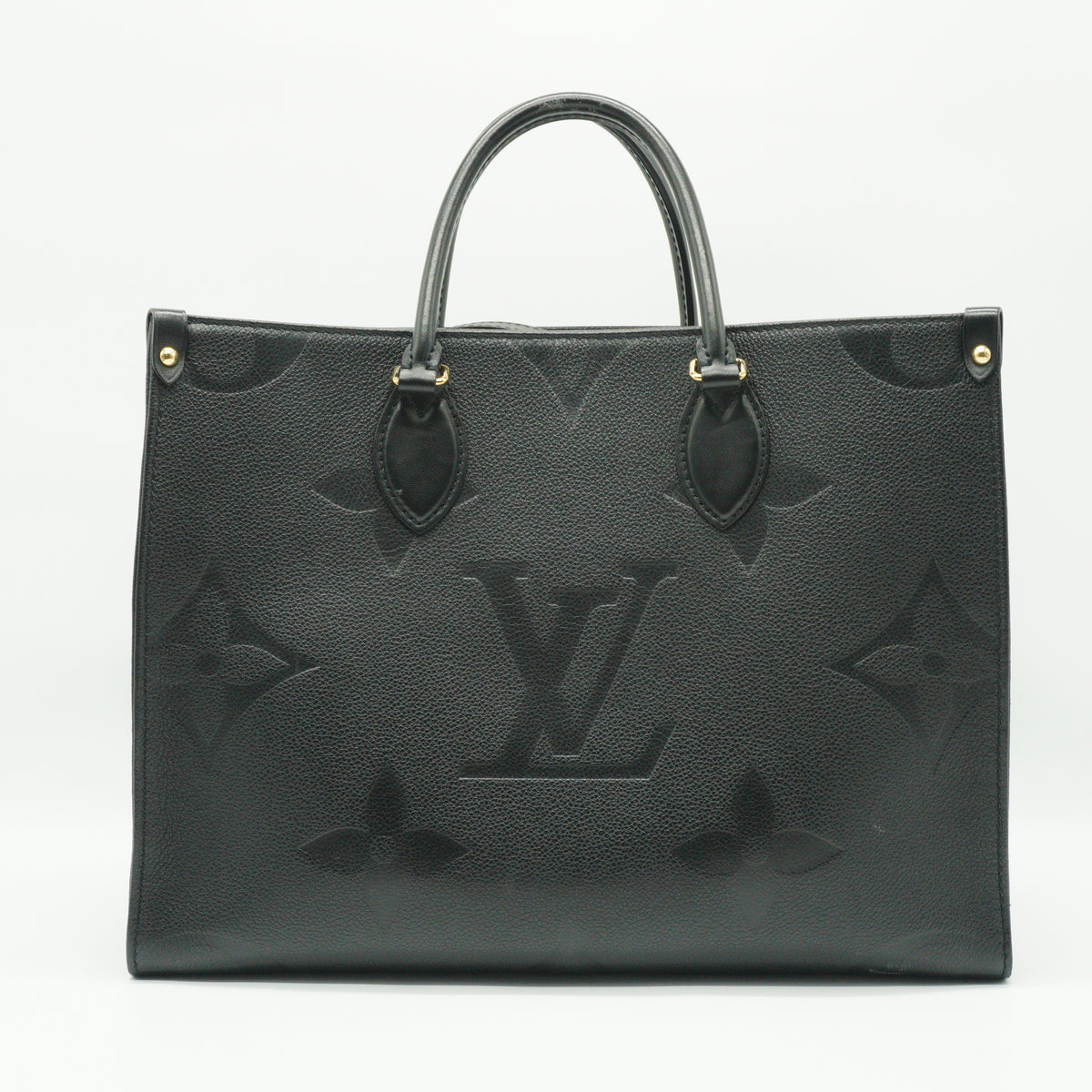 Louis Vuitton	OnTheGo Black MM Tote Bag GHW