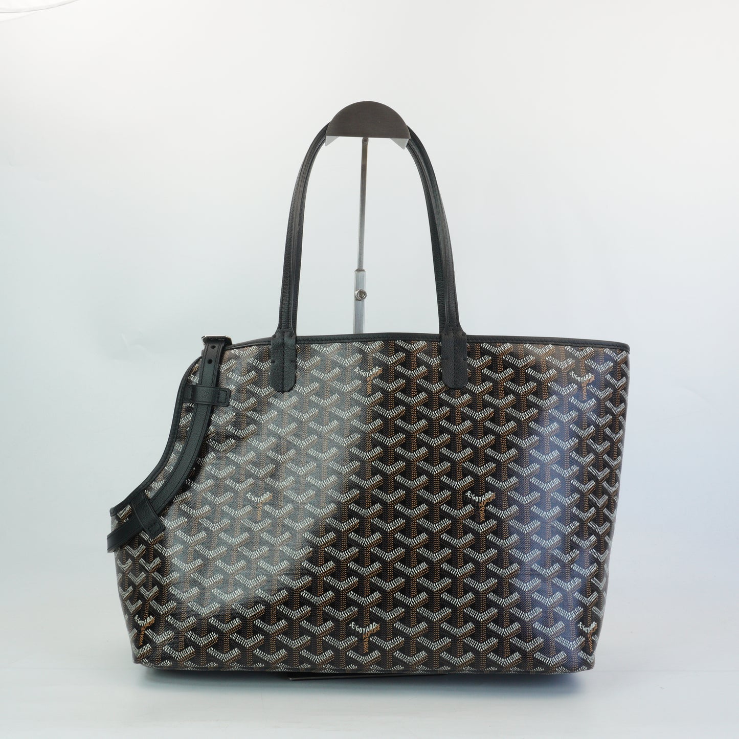 Goyard Goyardine Chien-Gris Pet Carrier PM Black SHW