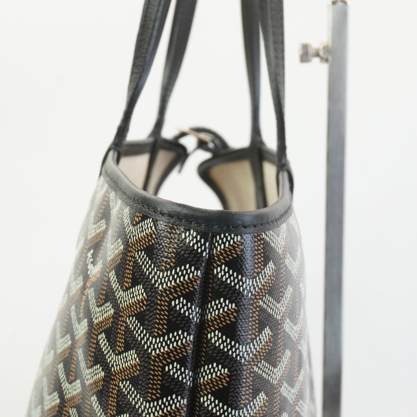 Goyard Goyardine Chien-Gris Pet Carrier PM Black SHW