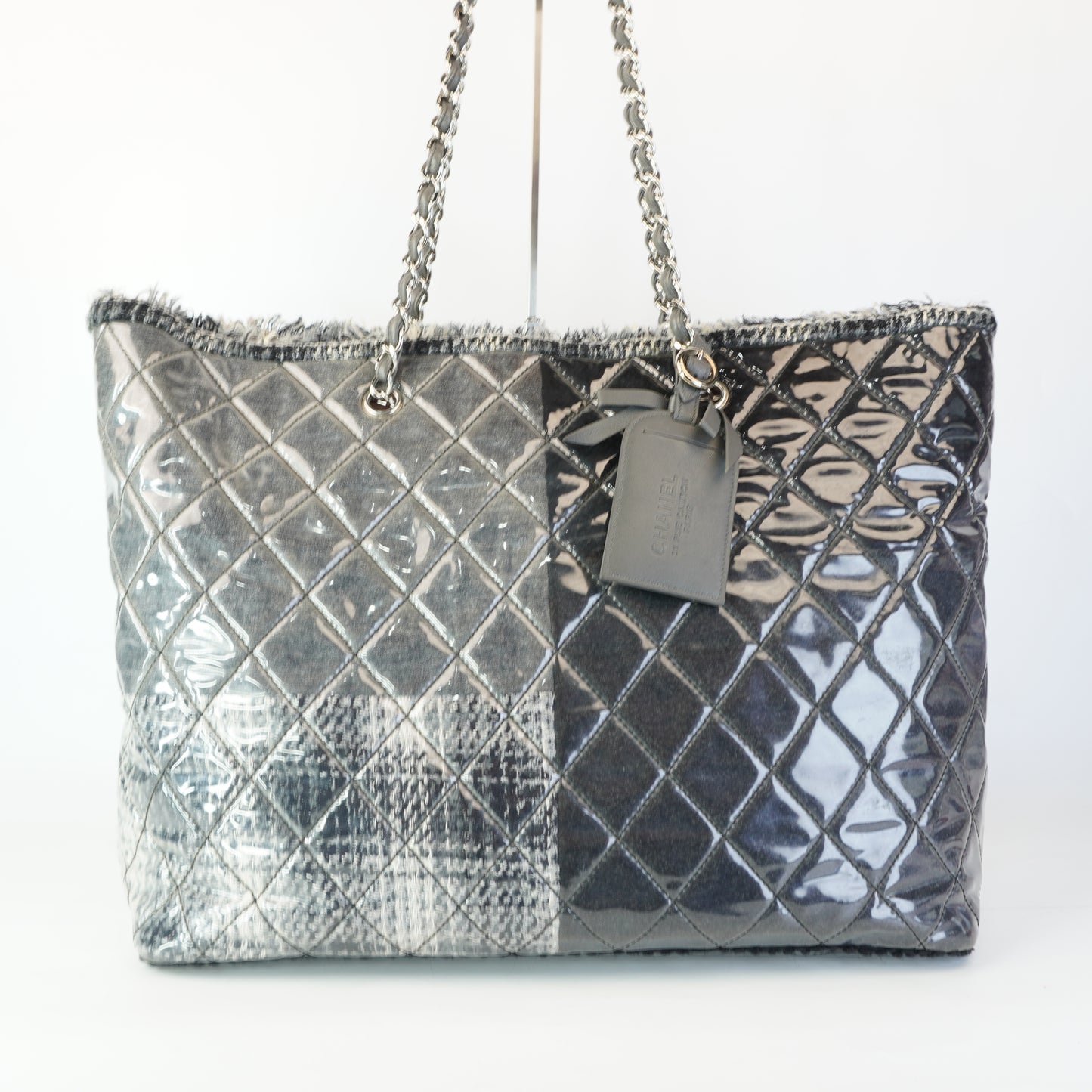 Chanel	Quiled Vinyl and Tweed Grey