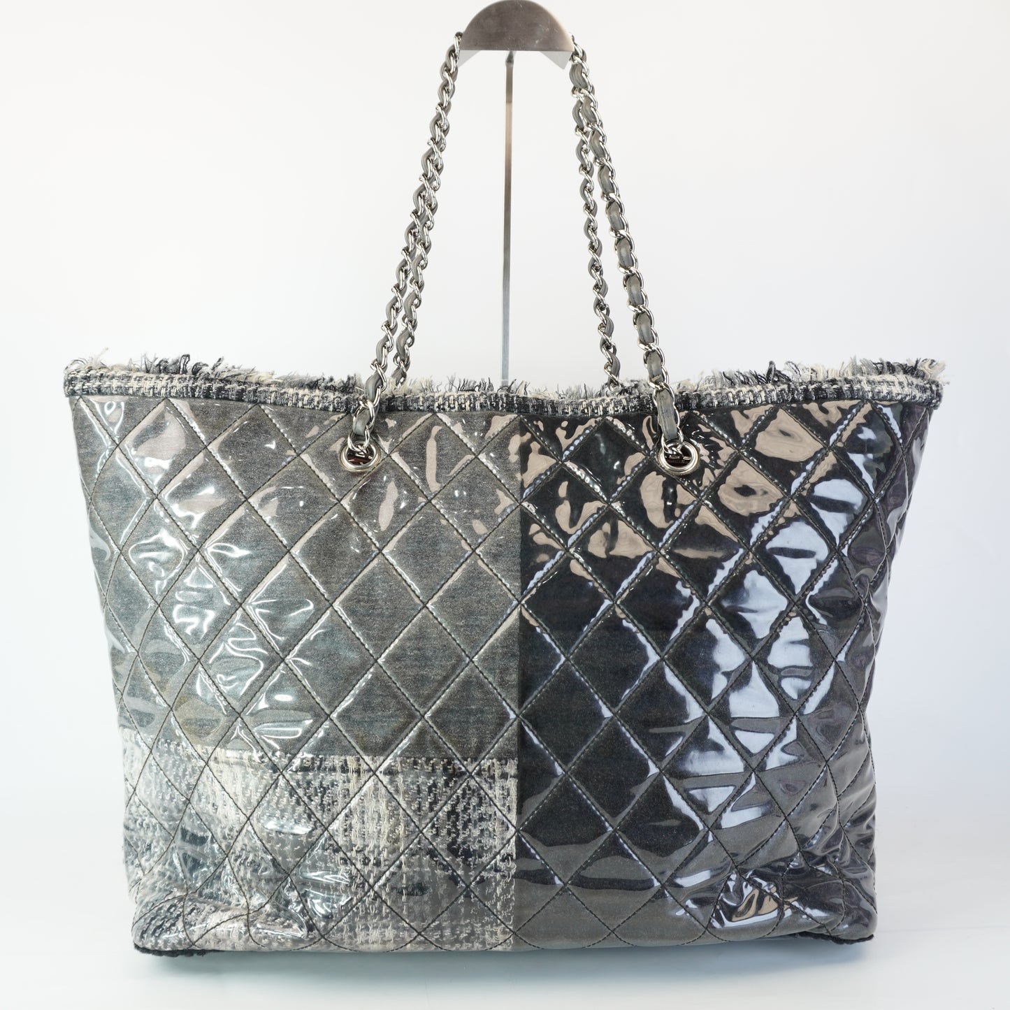 Chanel	Quiled Vinyl and Tweed Grey