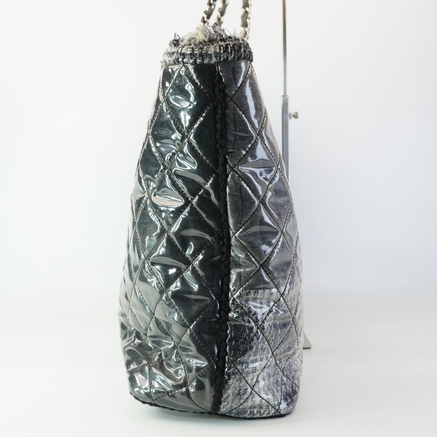 Chanel	Quiled Vinyl and Tweed Grey