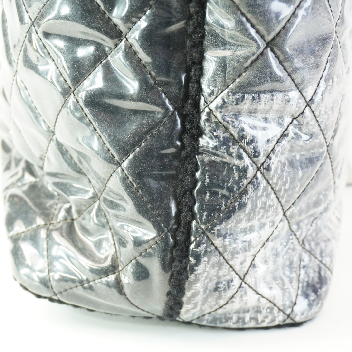 Chanel	Quiled Vinyl and Tweed Grey