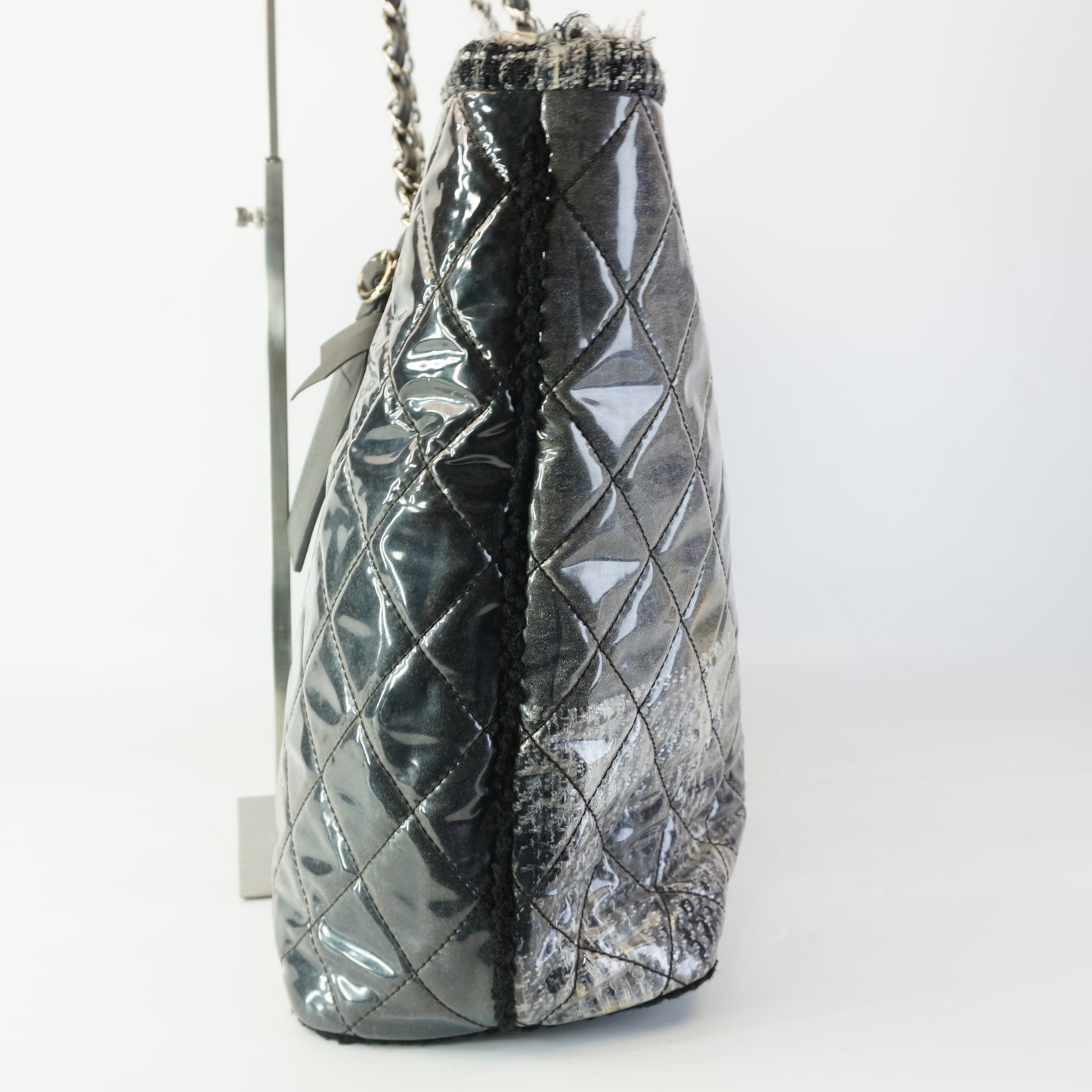 Chanel	Quiled Vinyl and Tweed Grey