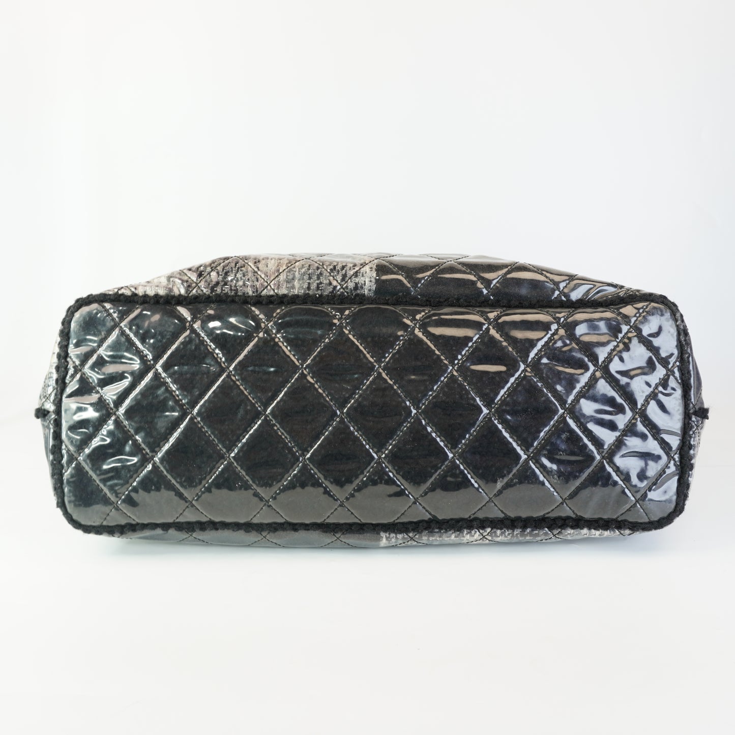 Chanel	Quiled Vinyl and Tweed Grey