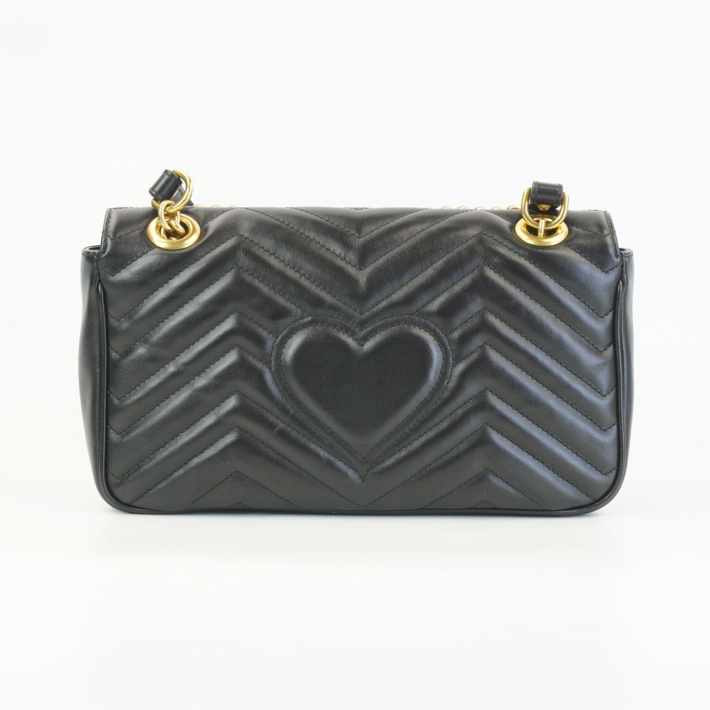 Gucci Marmont Matlasse Shoulder Bag Black GHW Medium