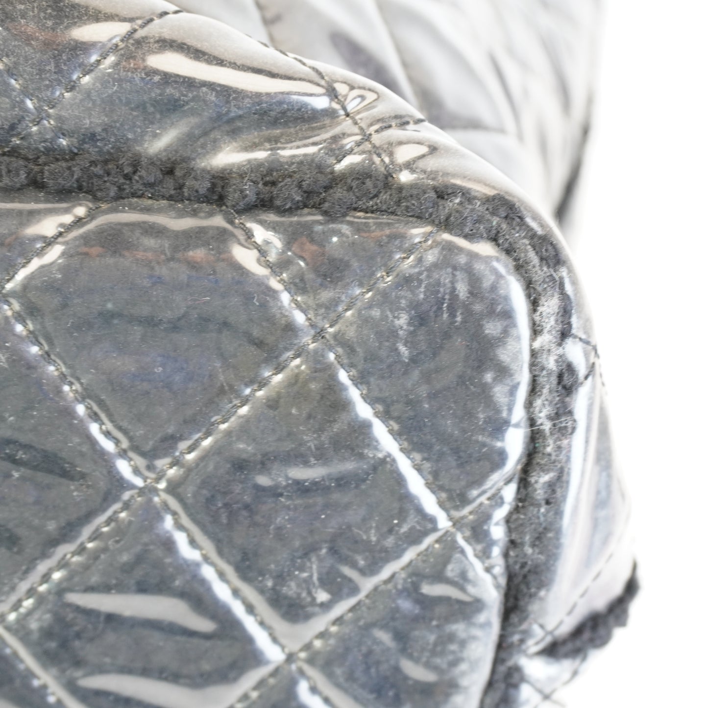 Chanel	Quiled Vinyl and Tweed Grey