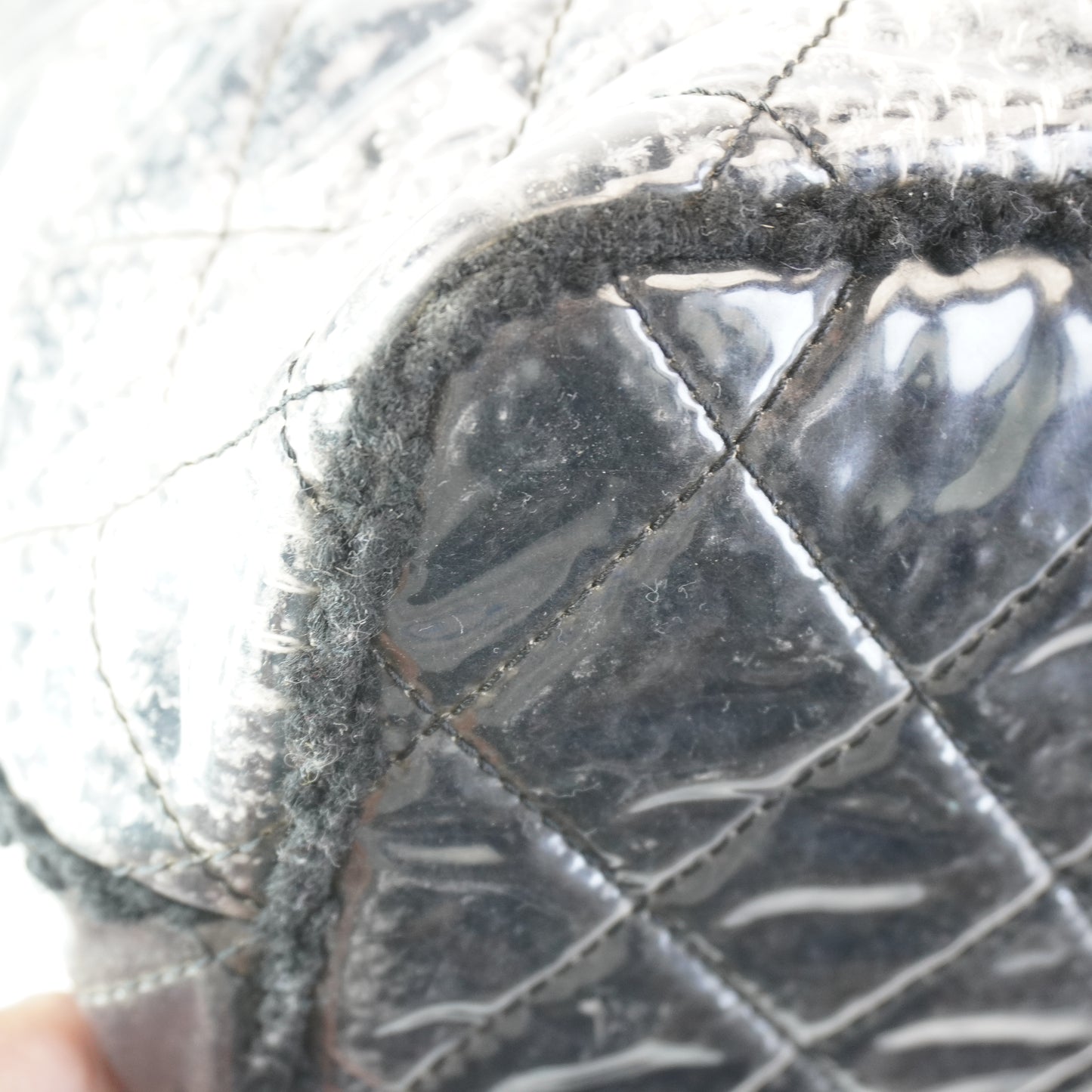 Chanel	Quiled Vinyl and Tweed Grey