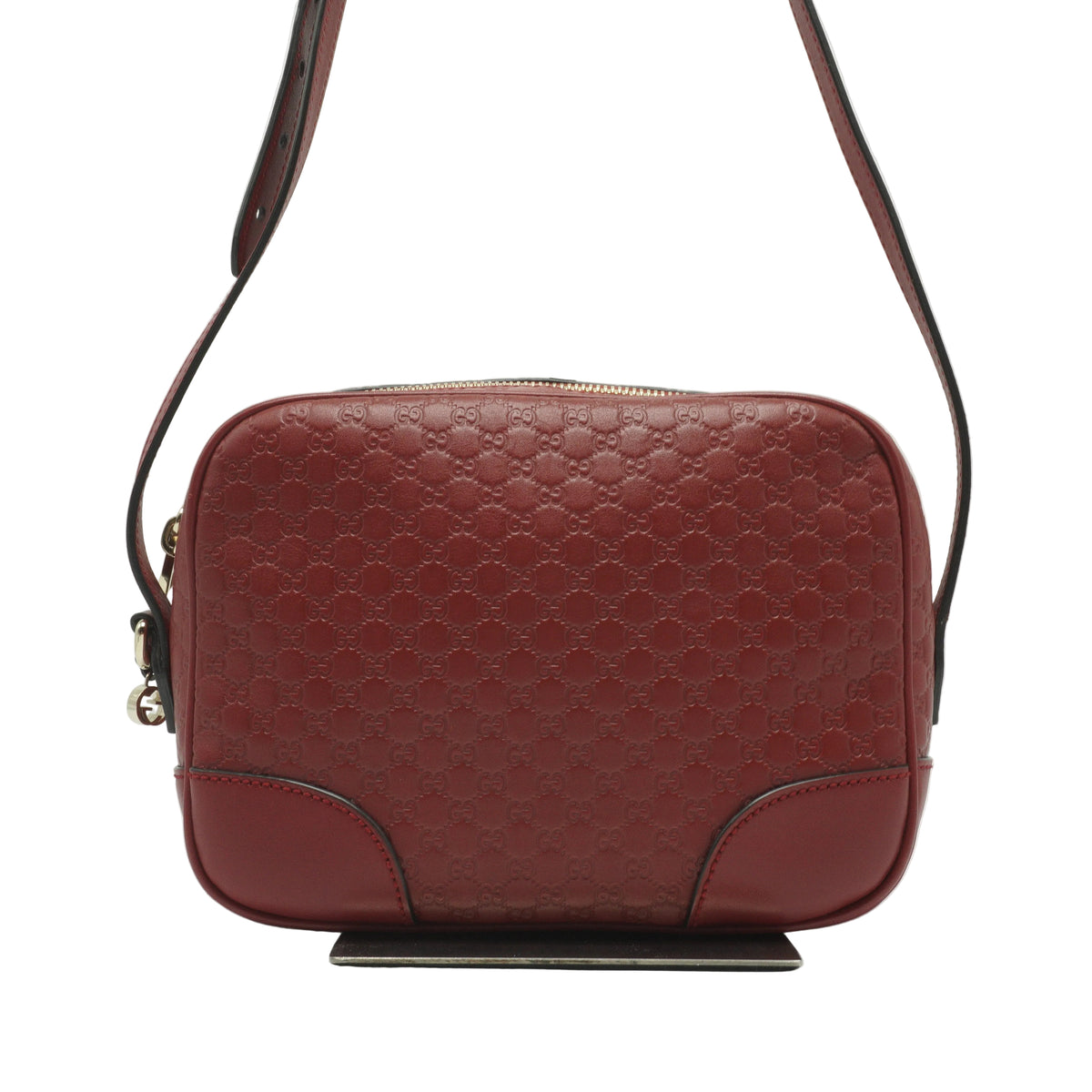 Gucci	Microuccissima Leather Mini Bree Red Crossbody Bag BHW