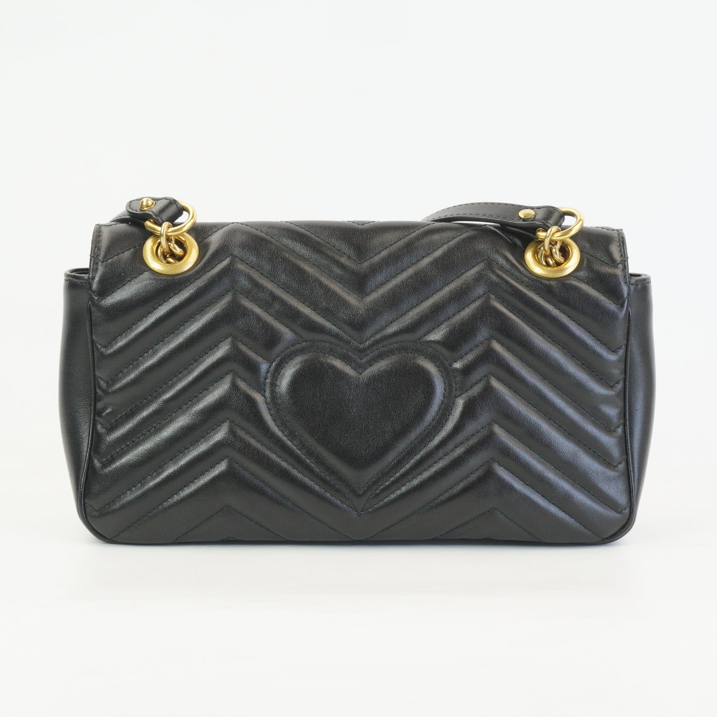 Gucci Marmont Matlasse Shoulder Bag Black GHW Medium
