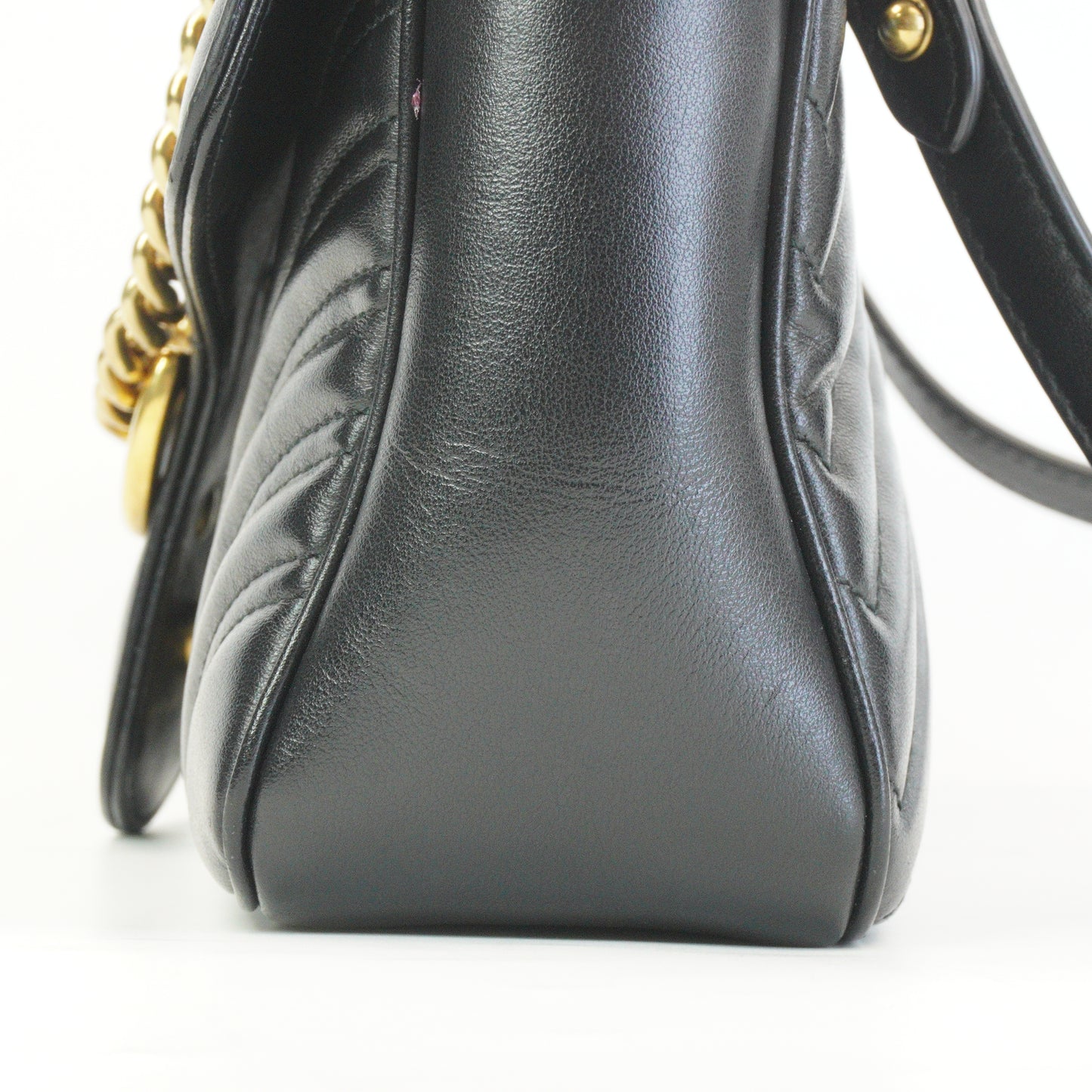 Gucci Marmont Matlasse Shoulder Bag Black GHW Medium