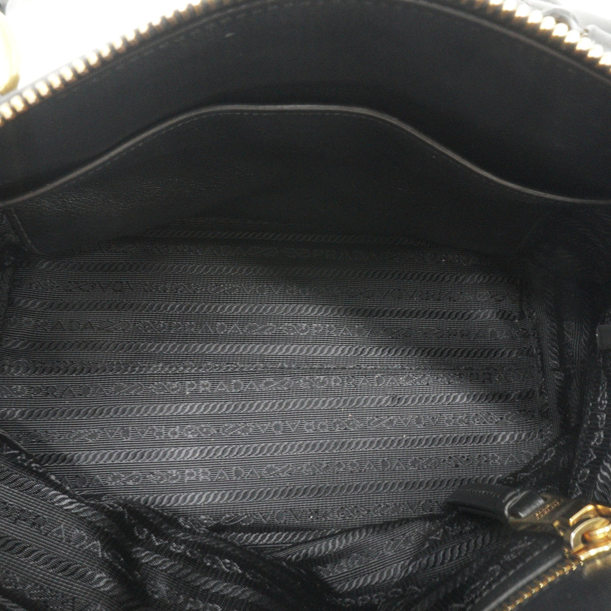 Prada Embossed Convertible Tote Bag Black Small GHW