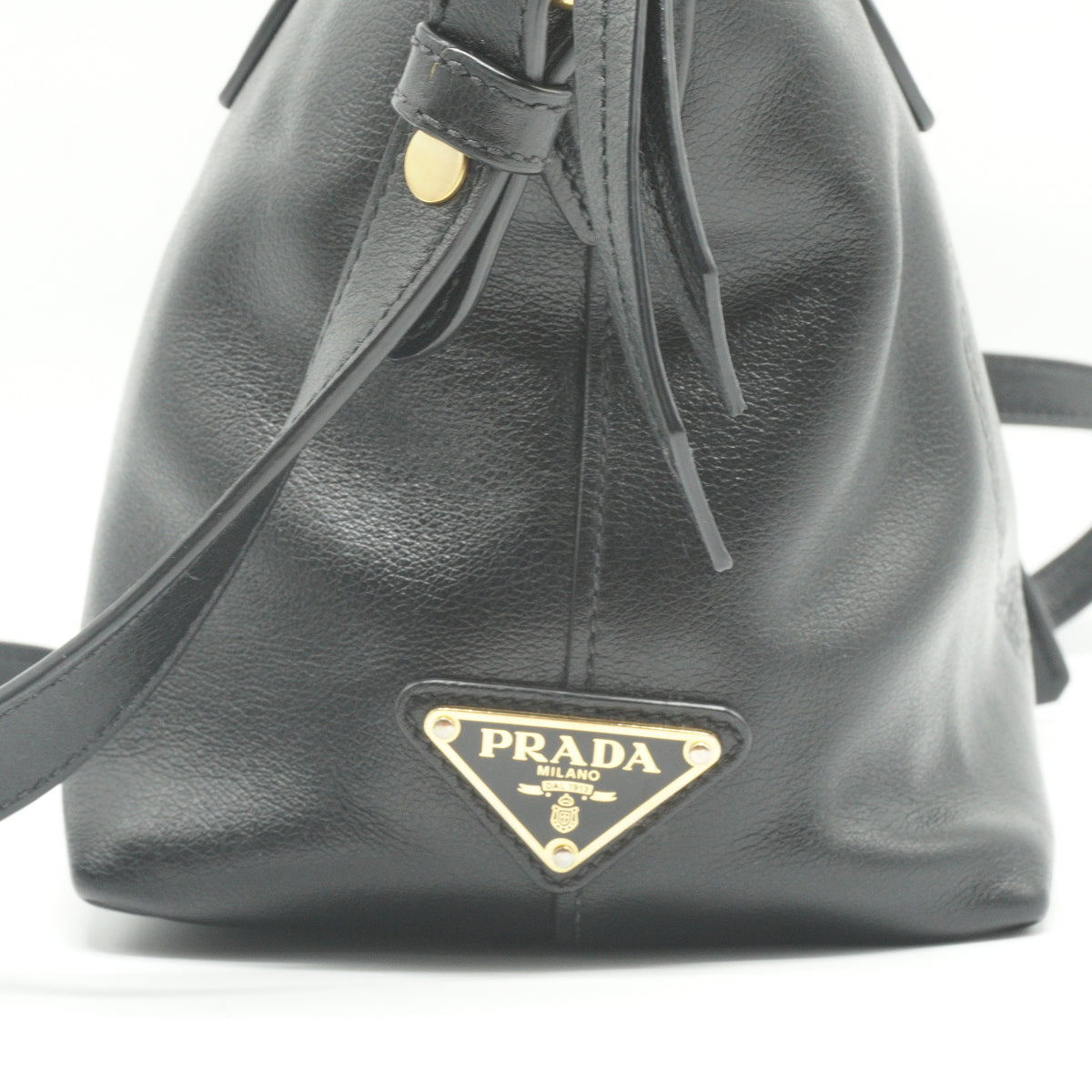 Prada Embossed Convertible Tote Bag Black Small GHW
