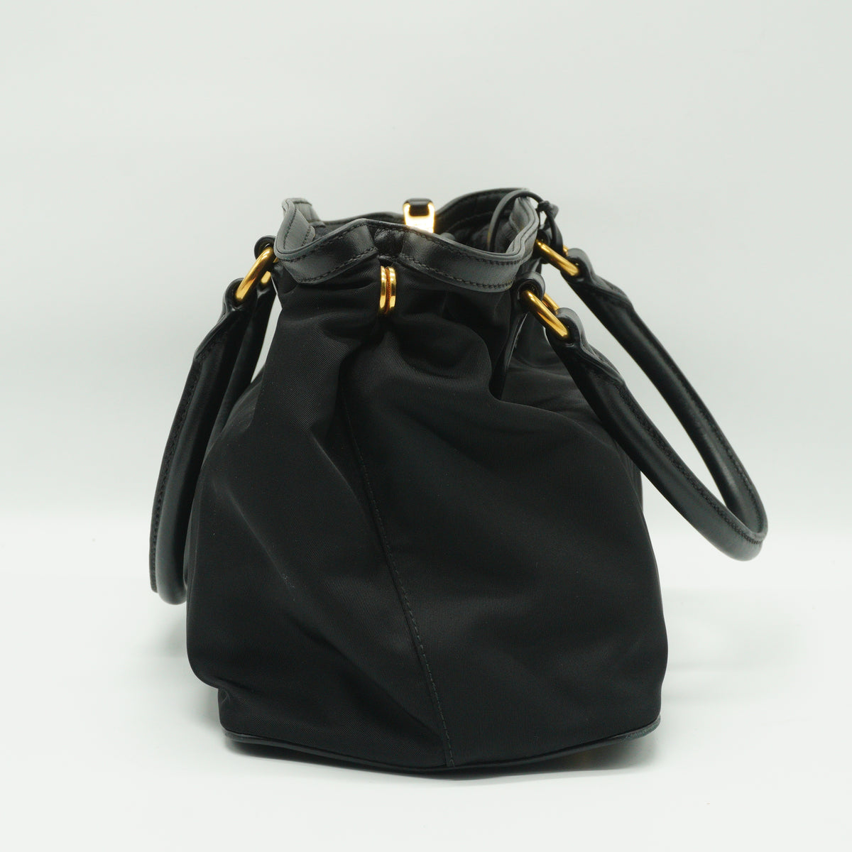 Prada	1BA173 Tessuto Nylon Soft Calf Smal Handbag GHW