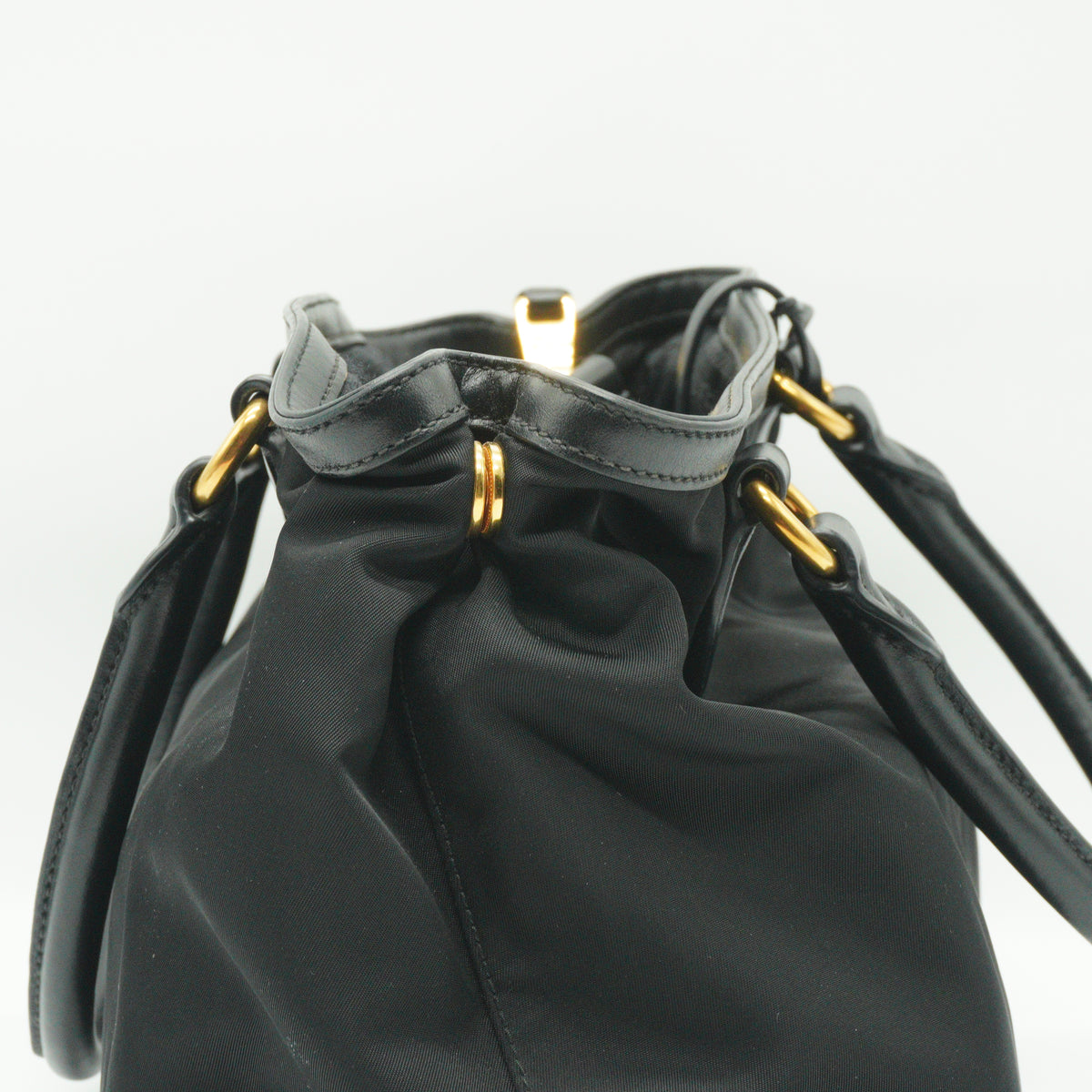 Prada	1BA173 Tessuto Nylon Soft Calf Smal Handbag GHW
