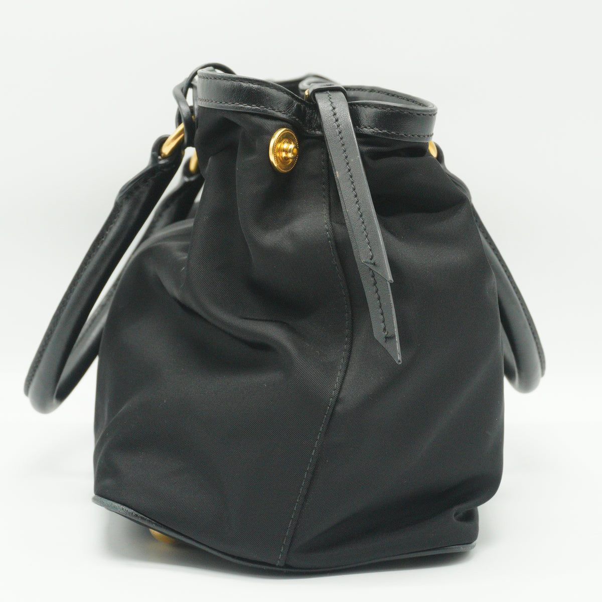 Prada	1BA173 Tessuto Nylon Soft Calf Smal Handbag GHW