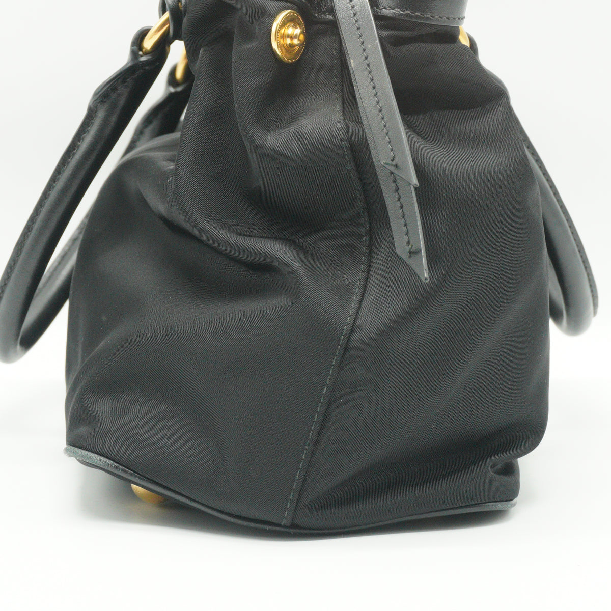 Prada	1BA173 Tessuto Nylon Soft Calf Smal Handbag GHW