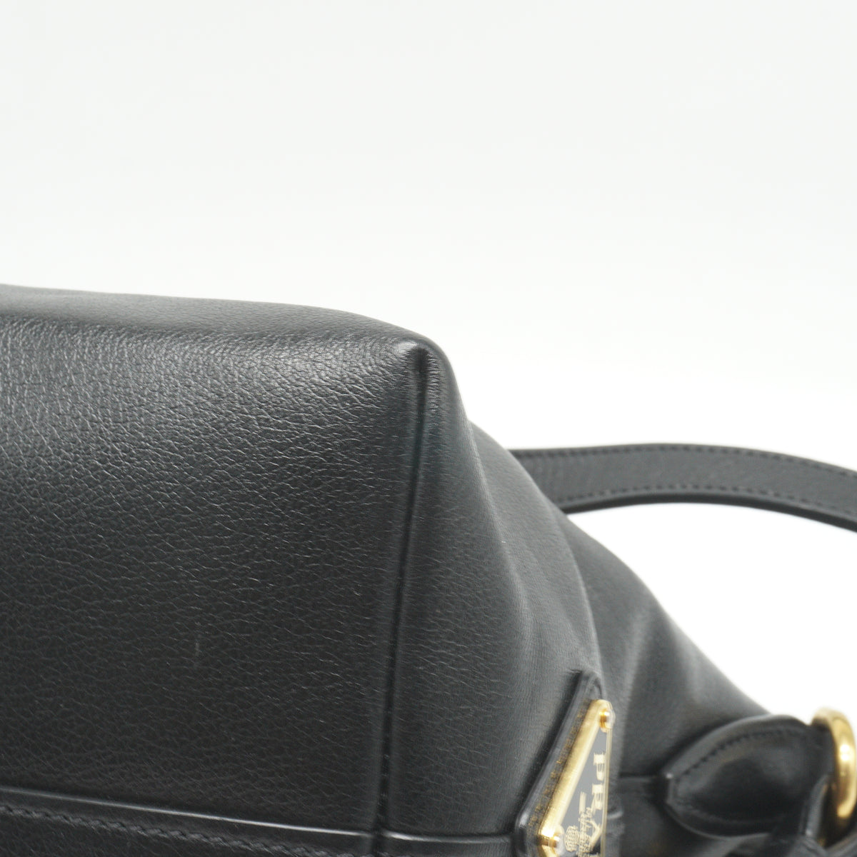 Prada Embossed Convertible Tote Bag Black Small GHW