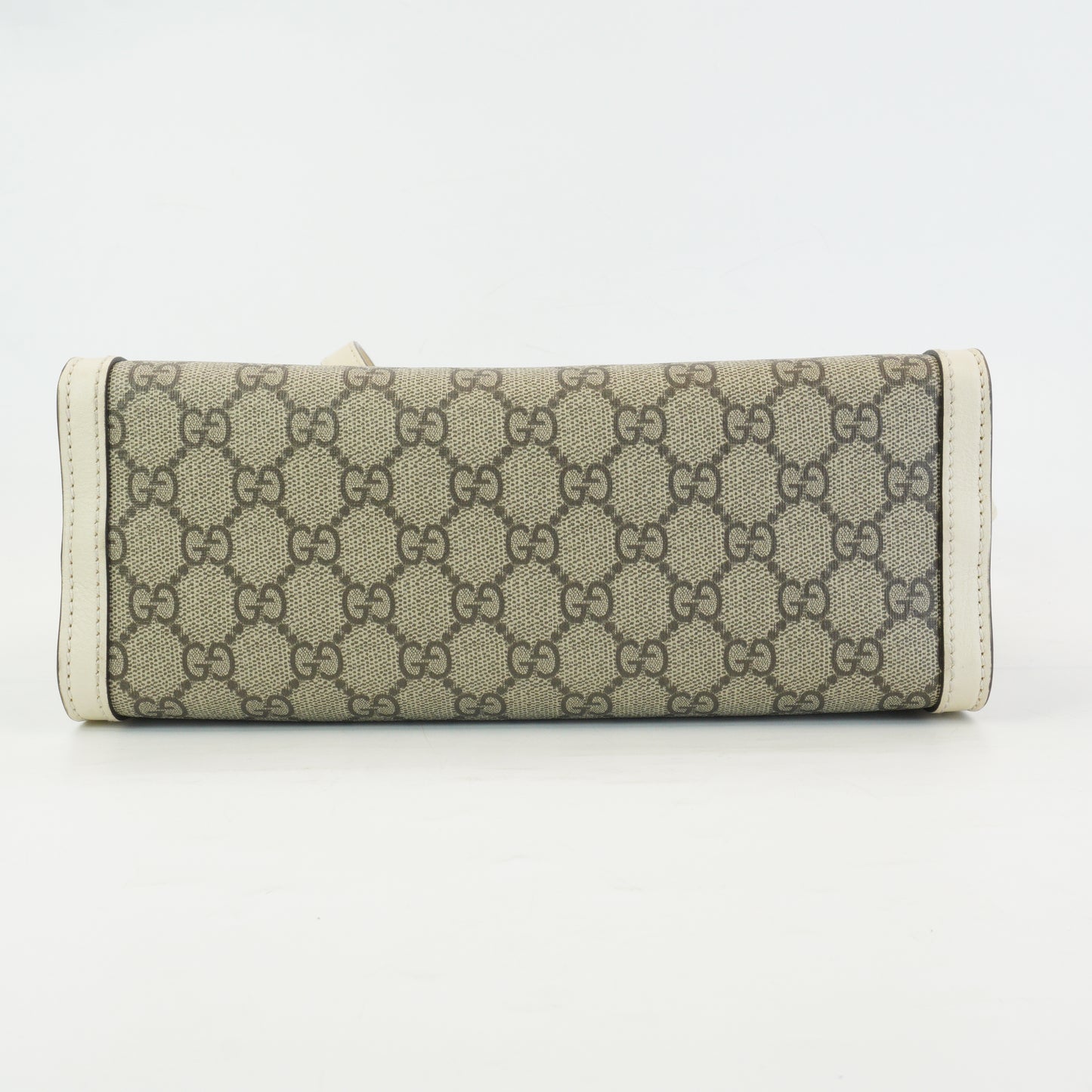 Gucci Padlock GG Supreme in Beige and Ebony Canvas with White GHW Medium